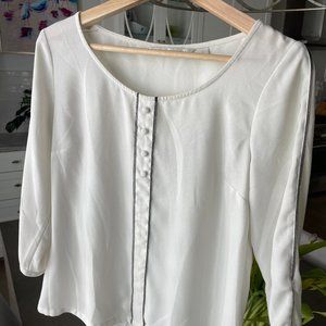 Lauren Conrad shirt; Size: Small; white with black accent and buttons